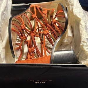 NWB VERY RARE Rag & Bone CAMILLE Suede Heel Sandal. Size 7.5 with Dust Bag 🧡